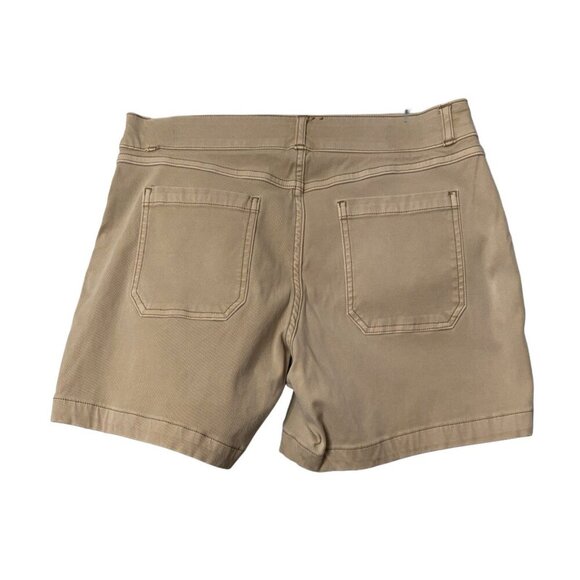 Spanx Tan Twill Shorts 4" Pull-on, Size Medium, Stretchy Tummy Control Casual - Picture 2 of 4